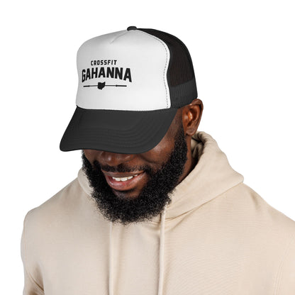 CrossFit Gahanna Trucker Cap — Mesh Fitness Hat with Barbell & Ohio Heart Logo