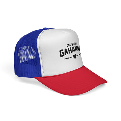 CrossFit Gahanna Trucker Cap — Mesh Fitness Hat with Barbell & Ohio Heart Logo