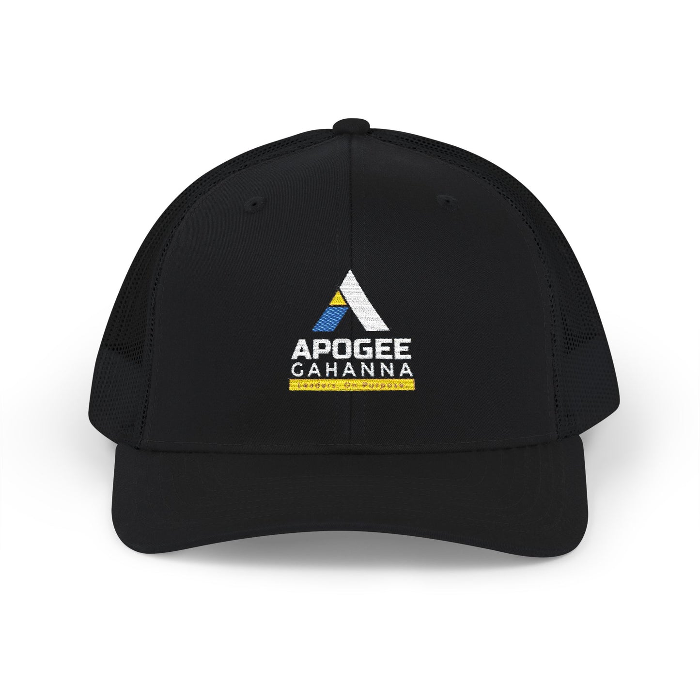 Apogee Gahanna Embroidered Trucker Cap — Snapback Mesh Hat