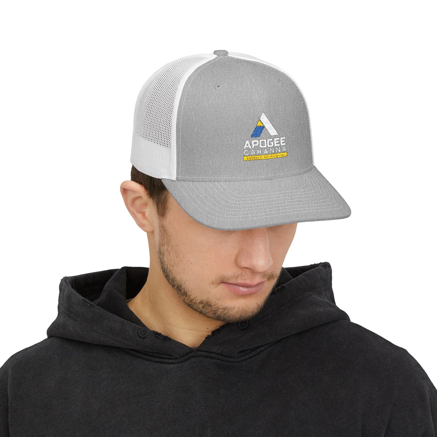 Apogee Gahanna Embroidered Trucker Cap — Snapback Mesh Hat