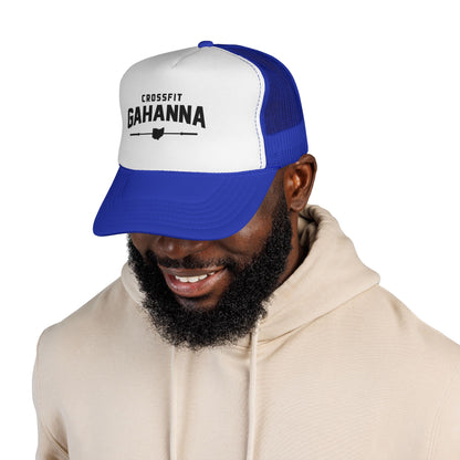 CrossFit Gahanna Trucker Cap — Mesh Fitness Hat with Barbell & Ohio Heart Logo