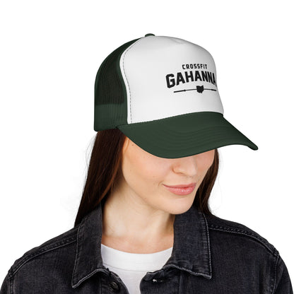 CrossFit Gahanna Trucker Cap — Mesh Fitness Hat with Barbell & Ohio Heart Logo