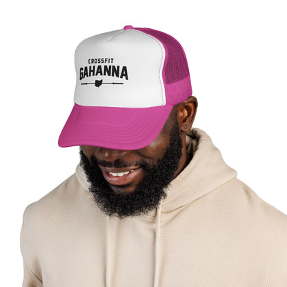 CrossFit Gahanna Trucker Cap — Mesh Fitness Hat with Barbell & Ohio Heart Logo