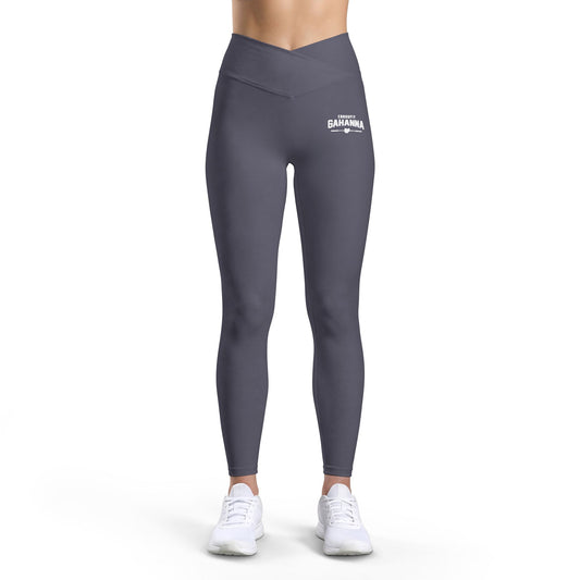 Women’s Luxe Leggings — Black High-Waist Athletic Leggings with Small White Logo