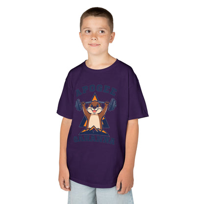 Kids Tee — Apogee Gahanna Weightlifting Mascot (Cute Otter Barbell)