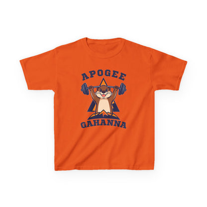 Kids Tee — Apogee Gahanna Weightlifting Mascot (Cute Otter Barbell)