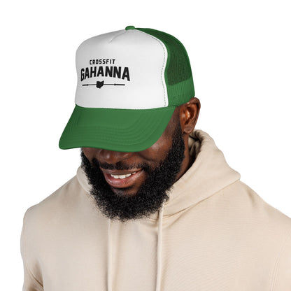 CrossFit Gahanna Trucker Cap — Mesh Fitness Hat with Barbell & Ohio Heart Logo