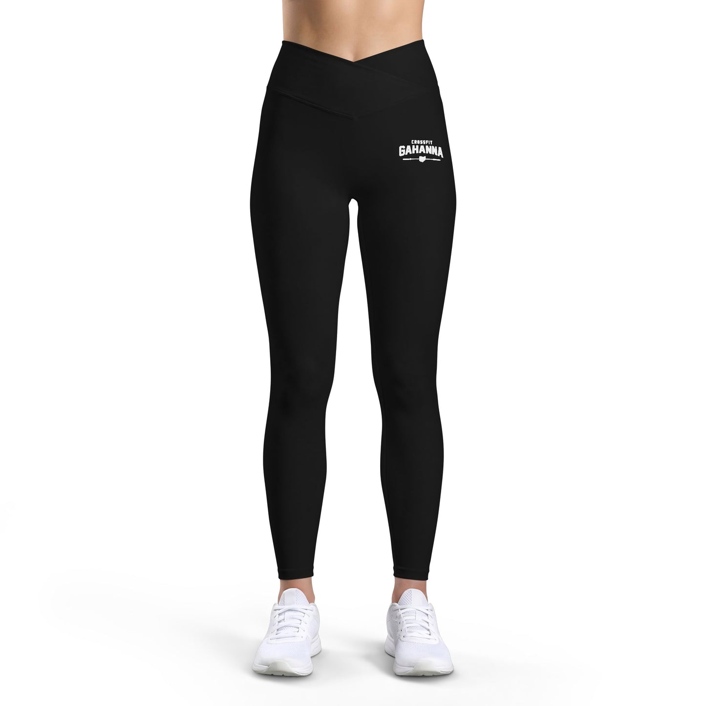 Women’s Luxe Leggings — Black High-Waist Athletic Leggings with Small White Logo