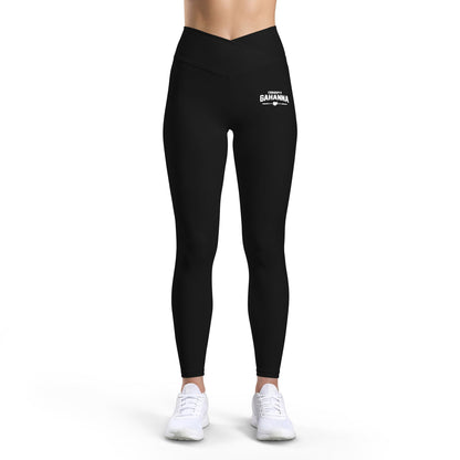 Women’s Luxe Leggings — Black High-Waist Athletic Leggings with Small White Logo