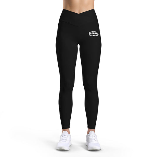Women’s Luxe Leggings — Black High-Waist Athletic Leggings with Small White Logo
