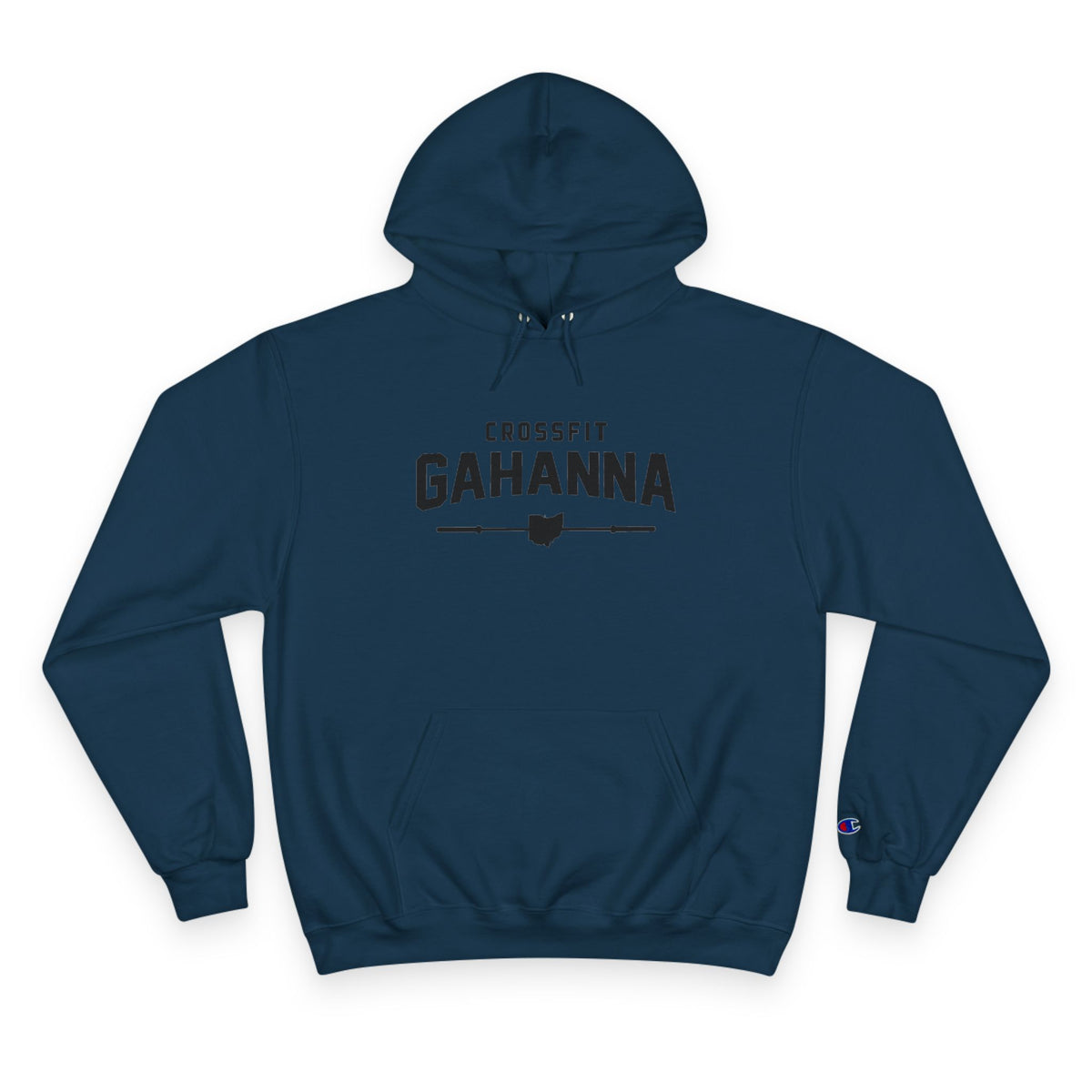 CrossFit Gahanna Champion Hoodie — White Gym Pullover with Ohio Logo