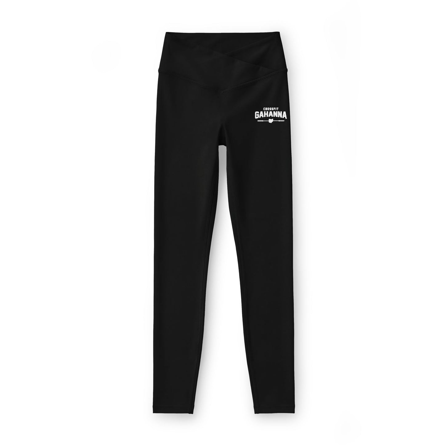 Women’s Luxe Leggings — Black High-Waist Athletic Leggings with Small White Logo