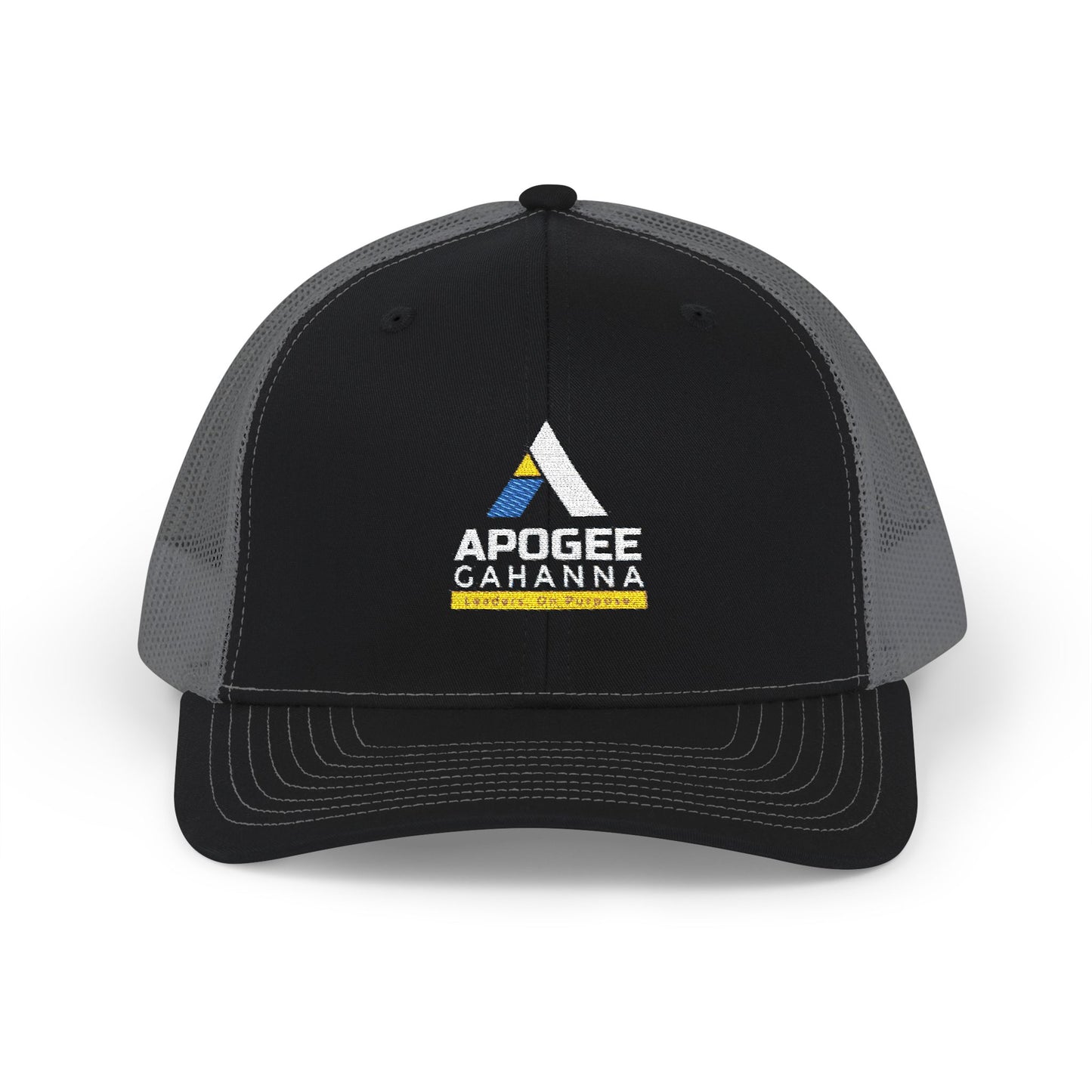 Apogee Gahanna Embroidered Trucker Cap — Snapback Mesh Hat