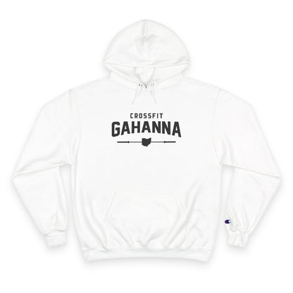 CrossFit Gahanna Champion Hoodie — White Gym Pullover with Ohio Logo