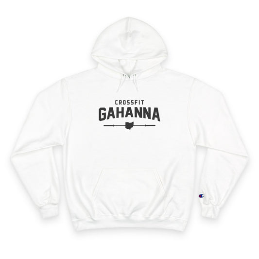 CrossFit Gahanna Champion Hoodie — White Gym Pullover with Ohio Logo