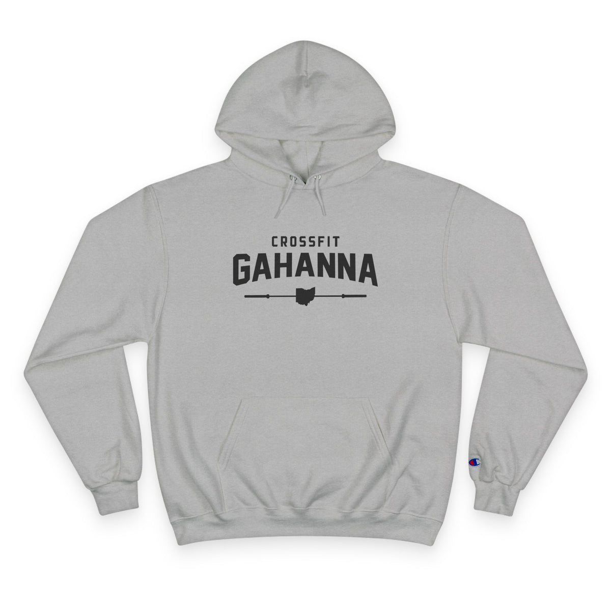 CrossFit Gahanna Champion Hoodie — White Gym Pullover with Ohio Logo