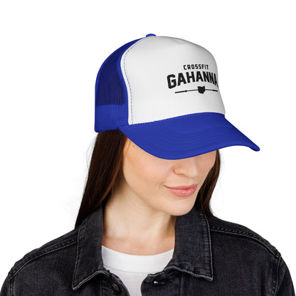 CrossFit Gahanna Trucker Cap — Mesh Fitness Hat with Barbell & Ohio Heart Logo
