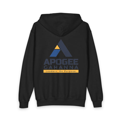Apogee Cahanna Youth Zip Hoodie — 'Leaders. On Purpose.' Logo Pullover