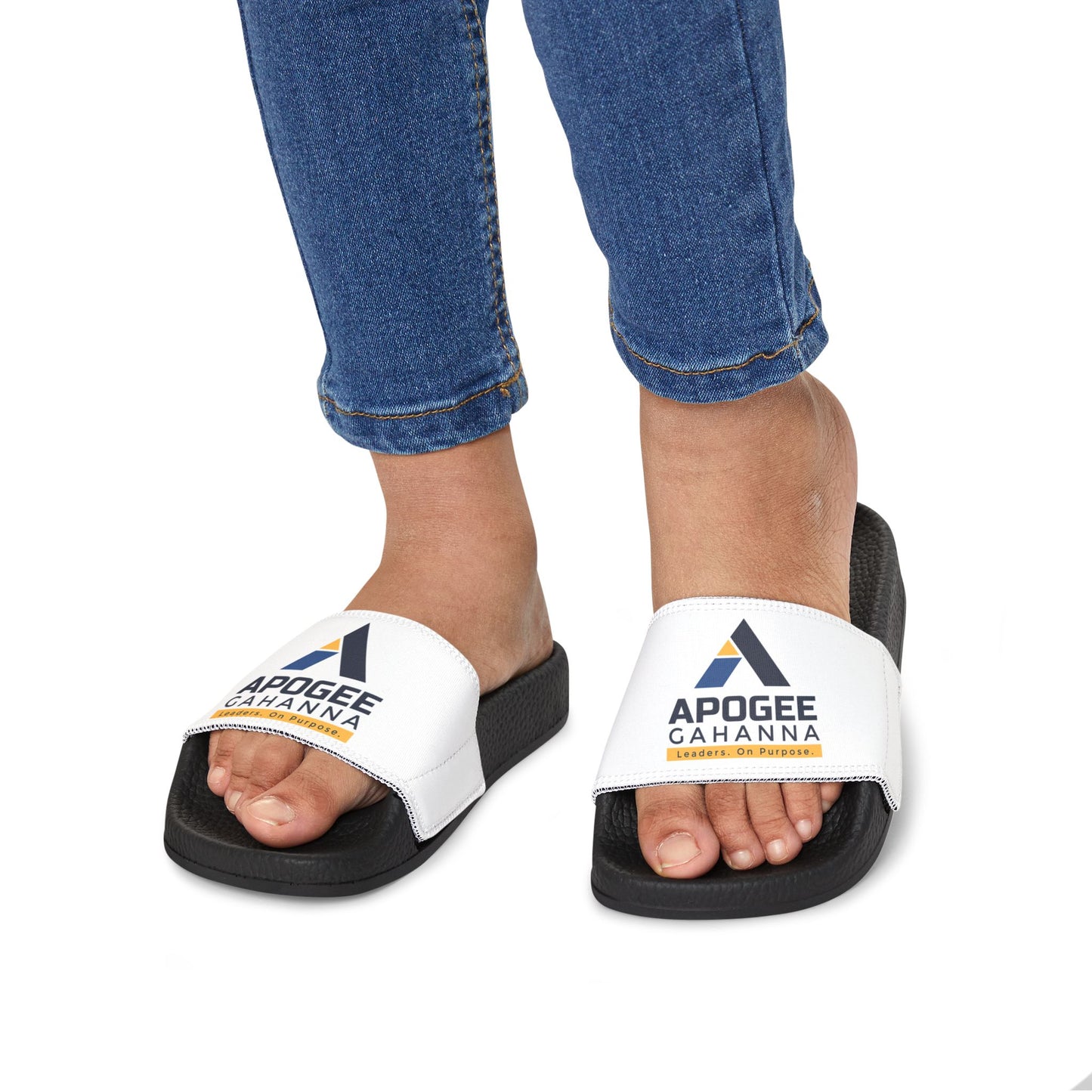 Youth Logo Slide Sandals — Removable Strap Casual Pool Slides