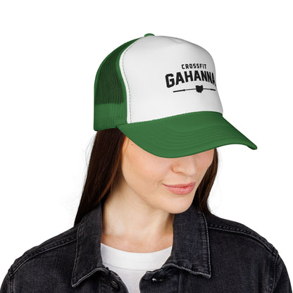 CrossFit Gahanna Trucker Cap — Mesh Fitness Hat with Barbell & Ohio Heart Logo