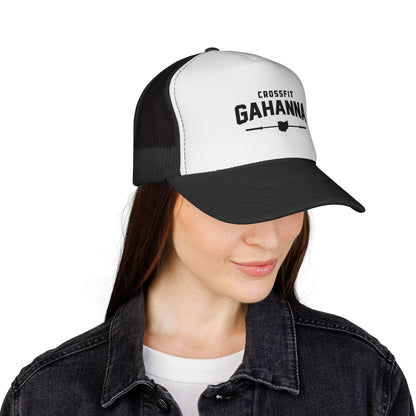 CrossFit Gahanna Trucker Cap — Mesh Fitness Hat with Barbell & Ohio Heart Logo