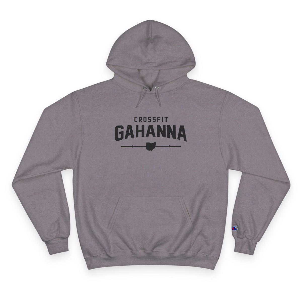 CrossFit Gahanna Champion Hoodie — White Gym Pullover with Ohio Logo