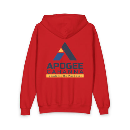 Apogee Cahanna Youth Zip Hoodie — 'Leaders. On Purpose.' Logo Pullover