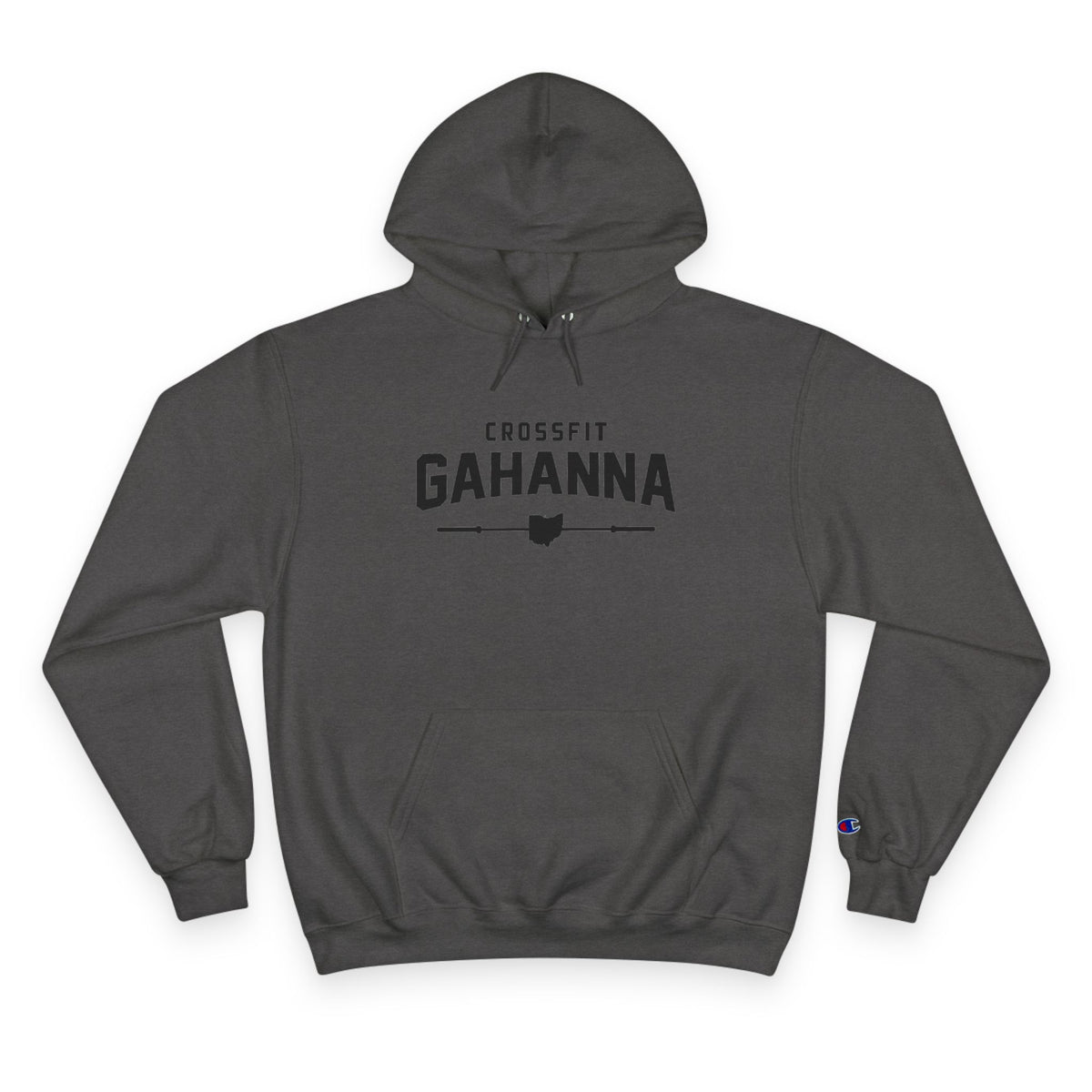 CrossFit Gahanna Champion Hoodie — White Gym Pullover with Ohio Logo